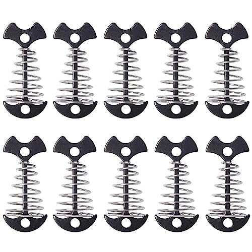 zalati Tent Stakes 10pcs Deck Plank Board Windproof Aluminum Deck Tie Down Spring Anchor Pegs for Camping Hiking Outdoor Timber Deck Plank