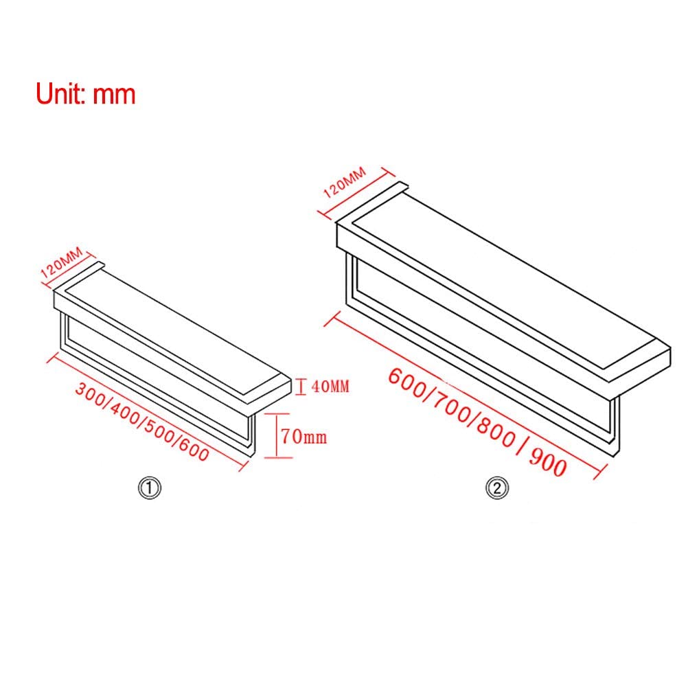 ESNY Mensola per Bagno in Vetro per Lavabo Resistente, Mensole per Doccia in Vetro Temperato Montaggio a Parete con Viti Portasciugamani, Contenitore per Doccia 30/4 Silver-60cm