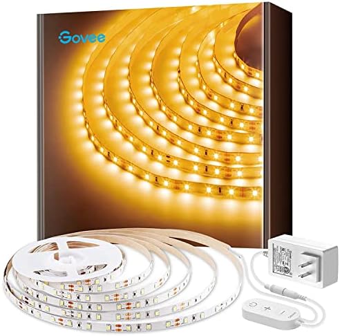 Govee LED Strip Light 300 Warm White 3000K Dimmable LED Strip Light with Control Box, LED Bulbs for Bedroom, Kitchen Cabinets, Living Room, ETL Certified Adapter Included