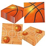 Basketball Party Napkins 40Pcs Basketball Birthday Party Paper Napkins Sport Ball Napkins for Kids Boys Basketball Party Supplies