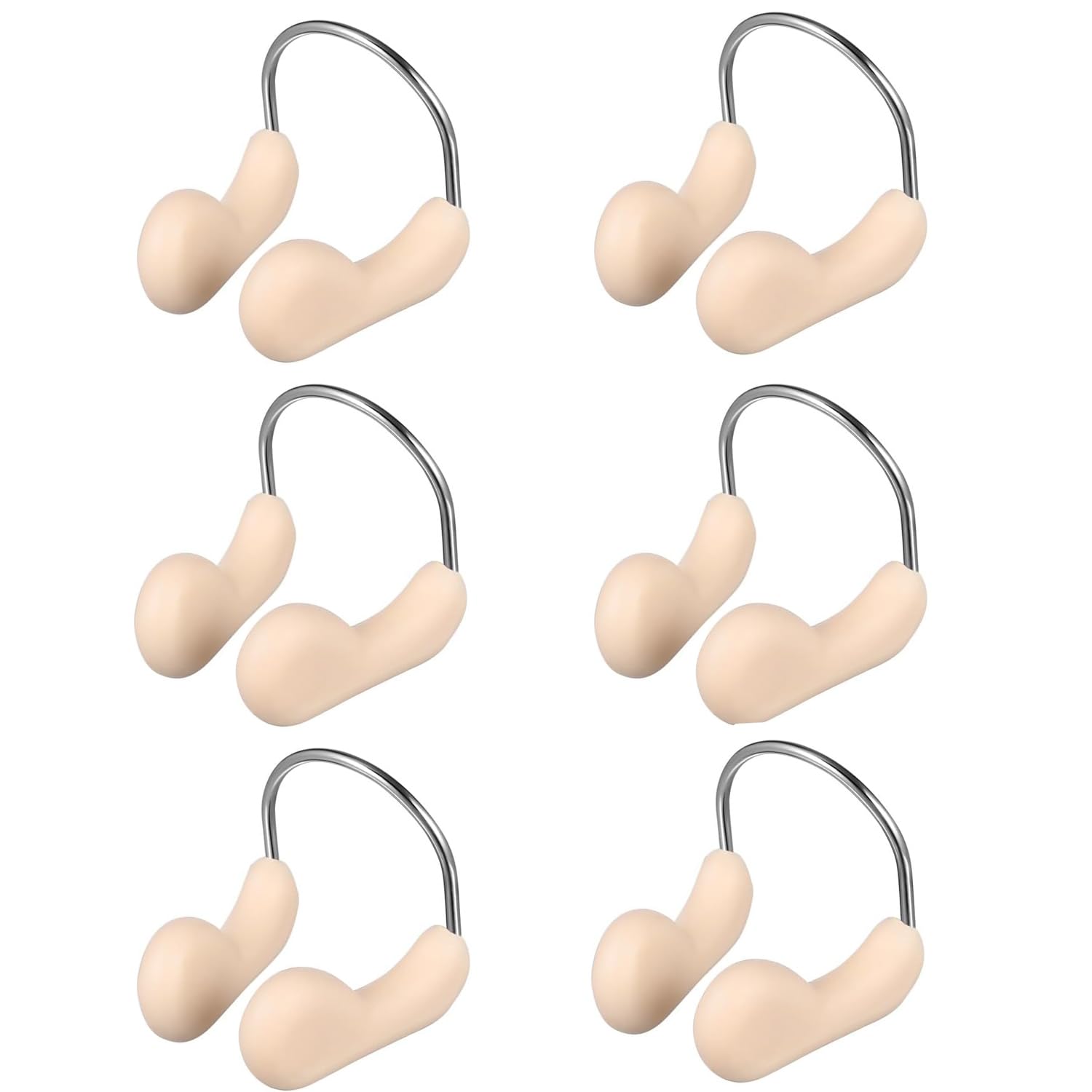 WUBAYI 6 Clips de Nariz para Natación, Pinzas de Silicona Suave Impermeable para Adultos y Niños