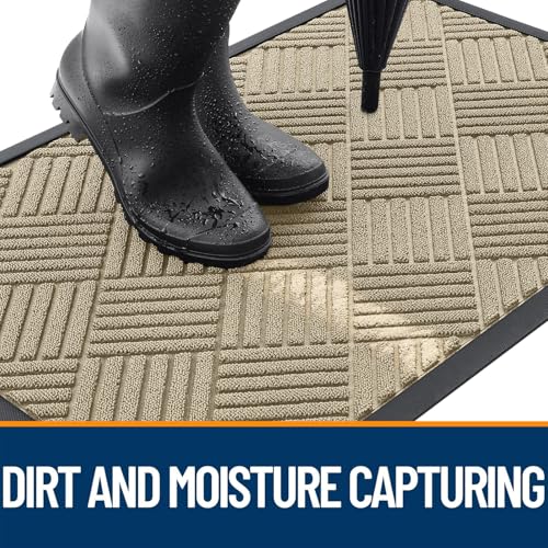 Image of OLANLY Front Door Mat Outside Entrance, Waterproof Heavy-Duty Doormat