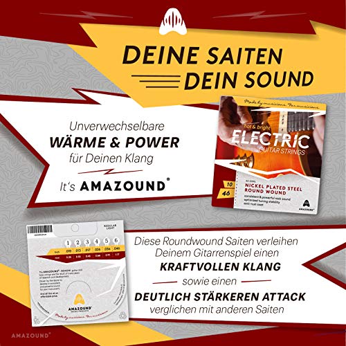 E-Gitarren-Saiten Amazound Nickel-Stahl Saiten 10-46 Set