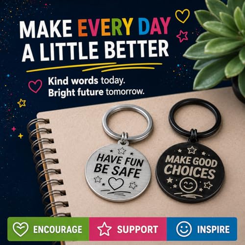 ACGASK Stocking Stuffers for Kids, 2 Pack Inspirational Keychain Set Gifts for Boys Girls, Halloween Christmas Xmas Gifts, Gifts for Kids, Cute Positive Reminder Gifts - image 6