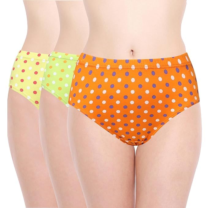 chic 100% Cotton Printed Sunshine Dots Comfort Panties | Soft Fabric, Seamless Design & Comfortable | Stretchy Colourful Beautiful Women's Panties | Set of 3-picture-14