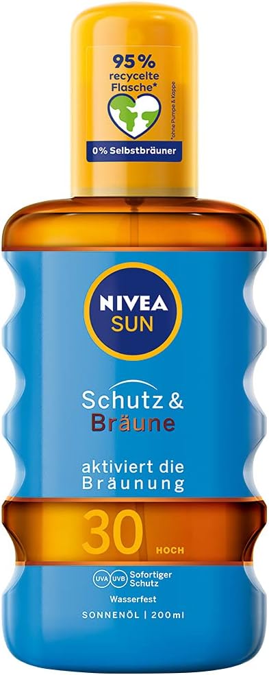 NIVEA SUN zonnebrandspray, zonbeschermingsfactor 30, sprayfles, bescherming en bruin, 200 ml