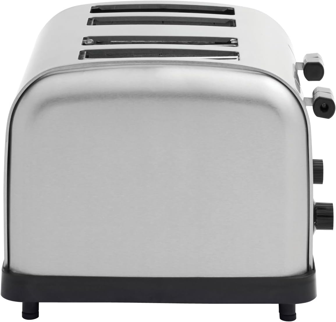 Kratos Commercial Four Slice Pop-Up Toaster, 1.5" Wide Slots for Bagels and Special Breads, Stainless Steel Countertop Toaster with Two Crumb Trays, 120V, 1800 Watts, ETL Certified (29M-011)