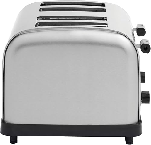 Miniatura 3 de Kratos Tostadora comercial de cuatro rebanadas, ranuras de 1.5 pulgadas de ancho para bagels y panes especiales, tostadora de encimera de acero