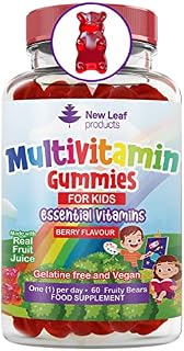 Multivitamins for Children Kids Multivitamin Gummies Two Months Plus Zinc Vegan Essential Vitamins A, B3, B5, B6, B7, B9, B12, C, D, E with Minerals, Gelatine-Free Multivits for Kids, GMP Chewable