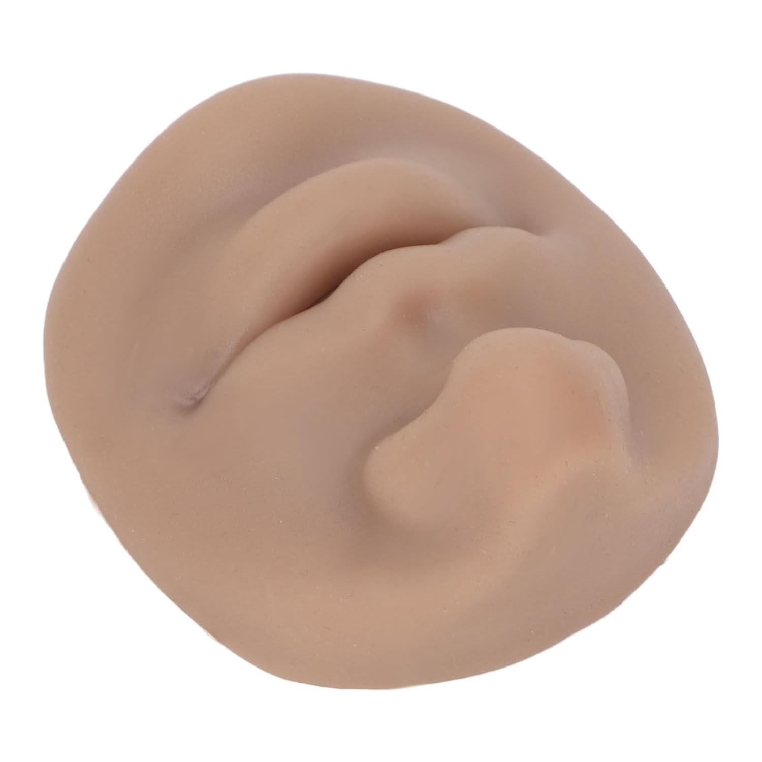 Silicone Piercing Face Model, Reusable Soft Silicone Face Model Stretchy for Jewellery Displays for Adults(Dark Skin Color)