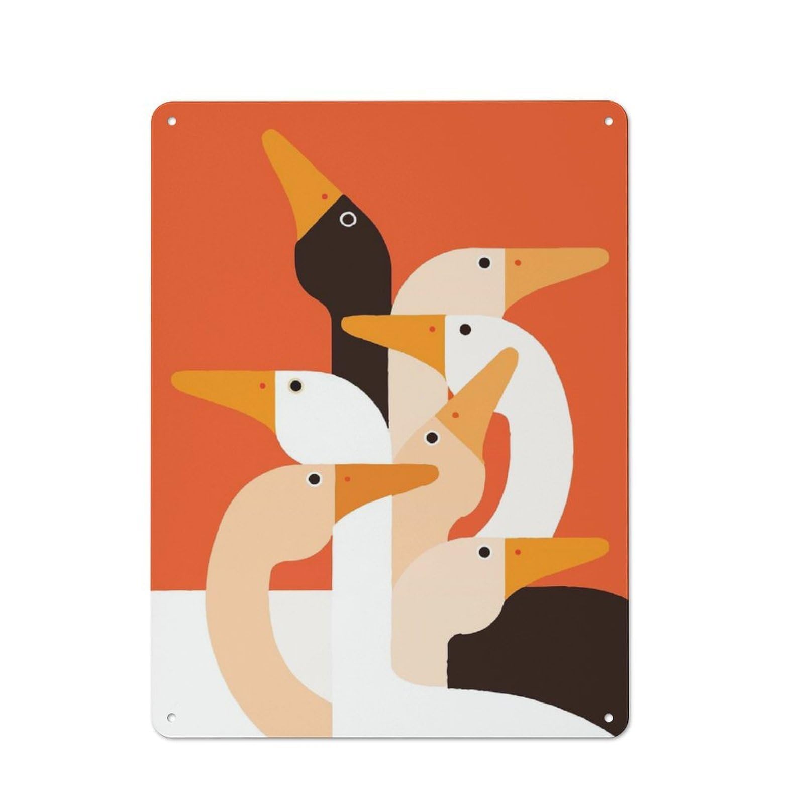 Junmoney Family Swan Rustic Metal Plaque 40X30cm For Hobby Room Or Studio, For Creative Interior Collectors