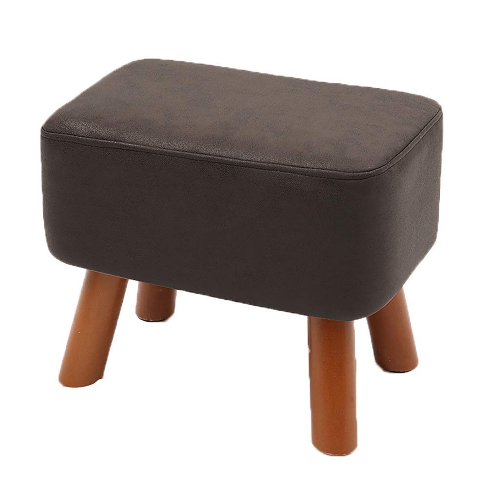 Tabouret ottoman de maquillage au design épuré avec pieds robustes en bois véritable