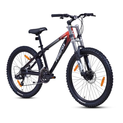 Image of Firefox Viper 26T 21 Gear Mountain Bicycle for Adult | Grey /Red | Front Suspension | Disc Brake | Alloy Frame:15inch | Ideal Rider Height:5.0''' - 5.6'' | 98% Pre-Assembled | Ideal for Mens