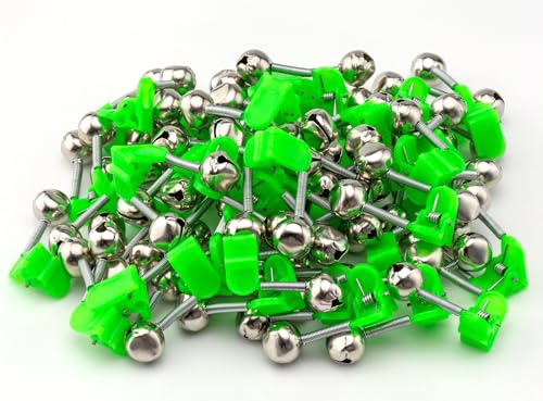 Famgee 46 Pcs Plastic Fishing Bells Clips Night Fishing Rod Fish Bite Bait Alarm Indicator with Dual Alert Bells