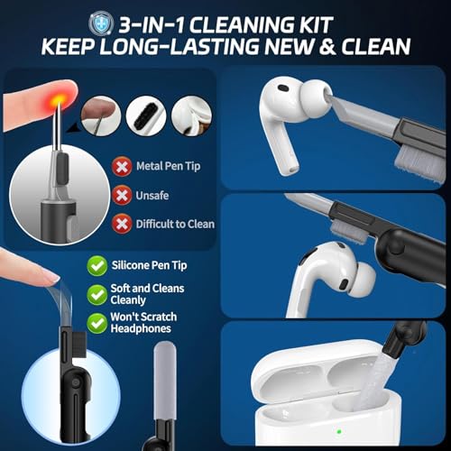 Image of for AirPods Pro 3 Case (2025 New), Secure Lock Cases Cover with Cleaning Kit & Keychain Compatible with Airpods Pro 3rd Generation Case for Men Women, Powerful Drop Protection
