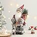 Enanal Santa Claus Figurine, 14inch Standing Christmas Santa Claus with Kerosene Lamp and Sack for Christmas Indoor Home Decoration Xmas Gift Party Table Shelf Ornament
