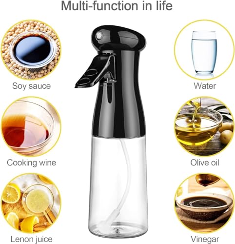 Image of STOCKZONE Oil Sprayer for Cooking -200ml Olive Oil Dispenser Bottle Spray - Food Grade Portable Reusable Oil Vinegar Spritzer Sprayer Bottles for Air Fryer, Kitchen, Salad, Baking, BBQ, Frying(200 ML)