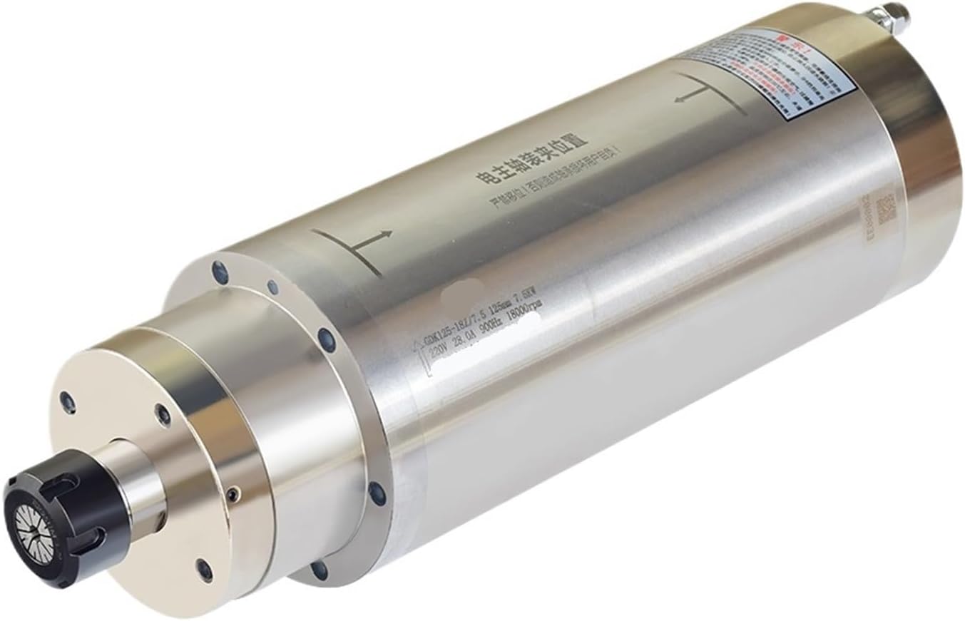7.5KW Water-Cooled 4 Bearings 220V 380V ER25 Collet Self-Cooling for Computerized Numerical Control Router Engraving Milling Machine(380V)