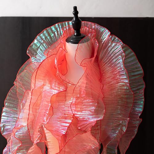 Tela de organza con volantes de 8 yardas para adornar cuellos y manualidades de costura