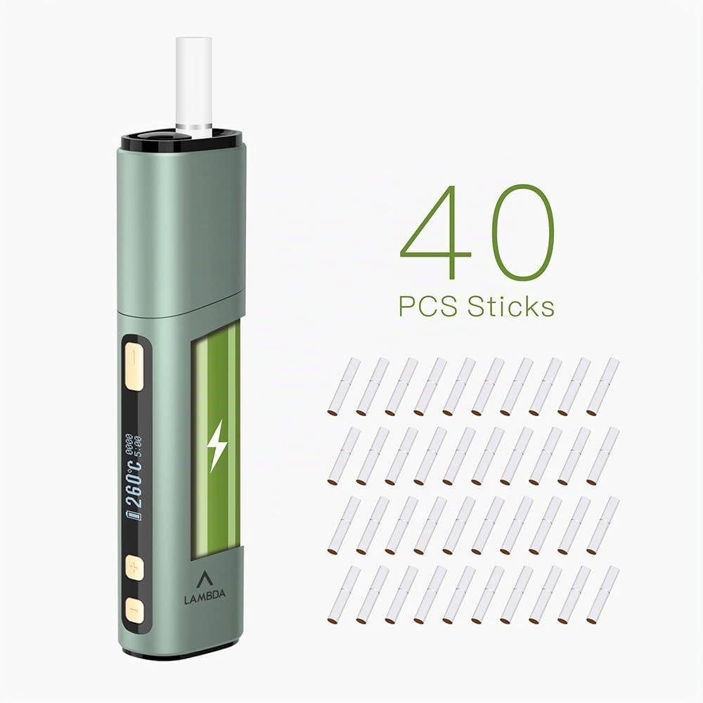 LAMBDA Dual Heat Not Burn Device 3200 mAh OLED Display Einstellbare Temperatur Heizung Grün