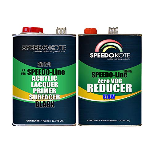 Speedokote 2.1 voc Acrylic Lacquer Primer Black 2 gal. kit Hot Temp Reducer SMR-277-B/0085