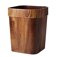 Vista 1 de LIFKOME Contenedores de basura de madera para decoración de oficina, papelera, contenedor de basura rústico, para baño, dormitorio, cocina, hogar