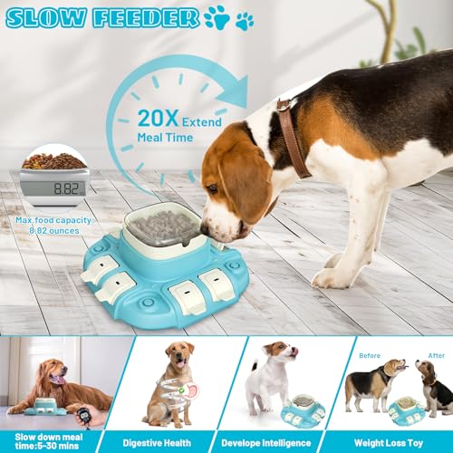 Dog Puzzle Toys with Scratch Pad,Dog Treat Puzzle Slow Feeder,Interactive Dog Toys for Large/Medium/Small/Smart Dogs,Dog Food Dispenser for Mental Stimulation with Nail Trimming,Nail File,Scissors - Image 4