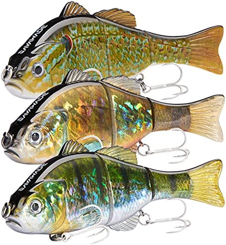 SAVAWADE Swim Bluegill Jointed Swimbaits 5.9in Hard Fishing Lures for Bass Walleye Pike Freshwater Saltwater