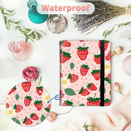 Image of Strawberry Photo Album 4x6 120 Pockets Photos with Strong Elastic Band, Small Mini Albums Sheet Protector Folder for Photos, Album for Family Wedding Anniversary Baby Women Men Vacation Gift