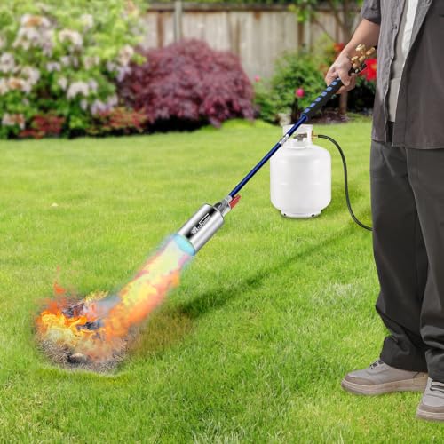 Image of ARTFLAMM Propane Torch Weed Burner Kit with Storage Bag, Torch Gun for Outside with 10 FT Hose, Self Igniter Weed Flame Torch for Fire Pit, Roofing, Melting Snow and Ice