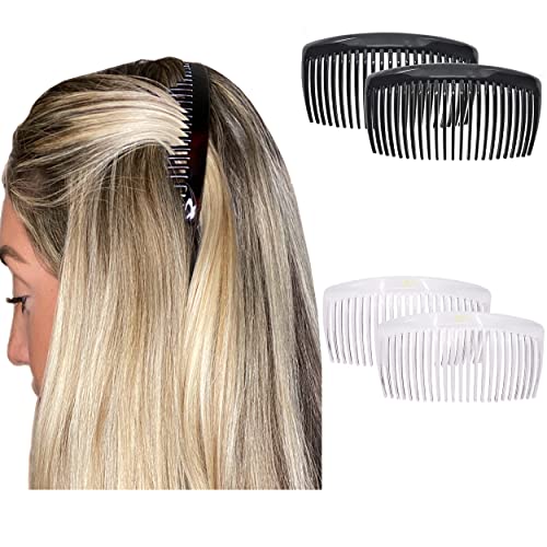 Camila Paris Hair Side Comb 2 Colors 4" Large French Twist Hair Combs Clips