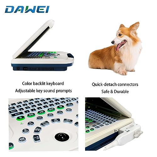 Image of DAWEI Veterinary Ultrasound Machine Portable Laptop with 3.5Mhz Convex Probe,6.5Mhz Retcal Probe Vet Ultrasound Scanner for Horse,Cattle,Goat,Pig,Big Animals Pets