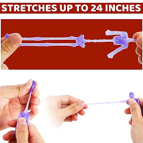 FINGOOO 50PCS Stretchy Men Coloured Skeleton Halloween Party Bag Fillers for Kids Unisex Stretchy Man Lucky Gift Toy for Children Party Bag - Image 4