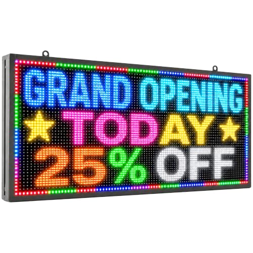 Image of CX P10 Outdoor LED Scrolling Sign, 39 x 14 in, IP65, 6000 Nits