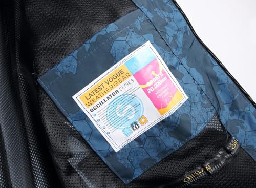 GIISAM Mens Windproof Jacket Waterproof Lightweight Mountain Sport Jacket for Men Hooded Windbreaker Raincoat(Football Blue,XXL)4