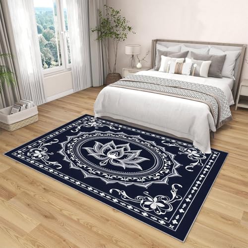 Moquette pour chambre douce motif mandala géométrique design raffiné - 4