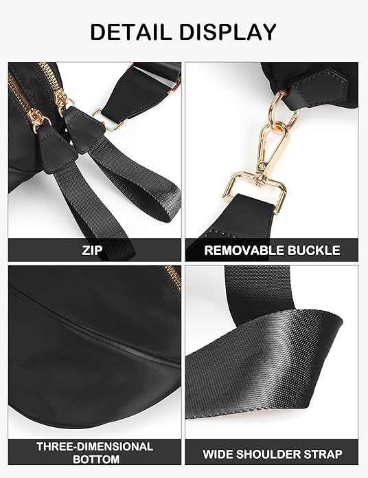 Bum Bags for Women Crossbody,Spacious Nylon Crossbody Bag Trendy Checkered Purse Shoulder Bag 20252