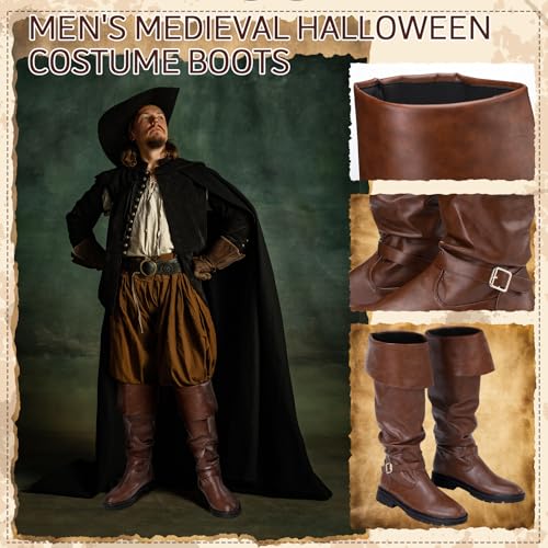 Image of Ramede Pirate Costume Boots Men Medieval Renaissance Boot Adult