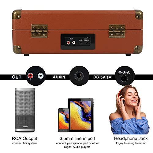 EastRock Platine Vinyle Bluetooth Portable USB, Vintage Platine Vinyle à 3 Vitesses (33/45/78 RPM), Tourne-Disque avec… - Les Beatles, Paul McCartney, John Lennon, RIngo Starr, George Harrison EastRock Platine Vinyle Bluetooth Portable USB, Vintage Platine Vinyle à 3 Vitesses (33/45/78 RPM), Tourne-Disque avec… – Image 7