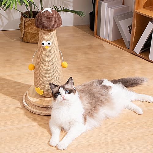 Arbre à chat champignon en sisal pour chaton actif