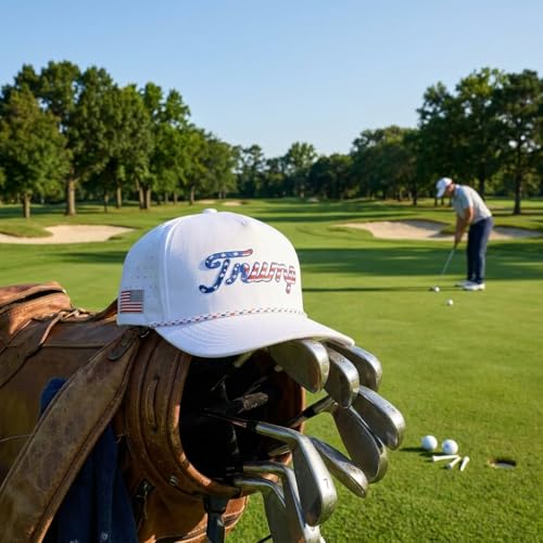 Image of Curves & Clubs Trump Golf Hats - One Size Adjustable Men's Hat - Breathable & Durable Trump Rope Hat - Perfect Golf Gift
