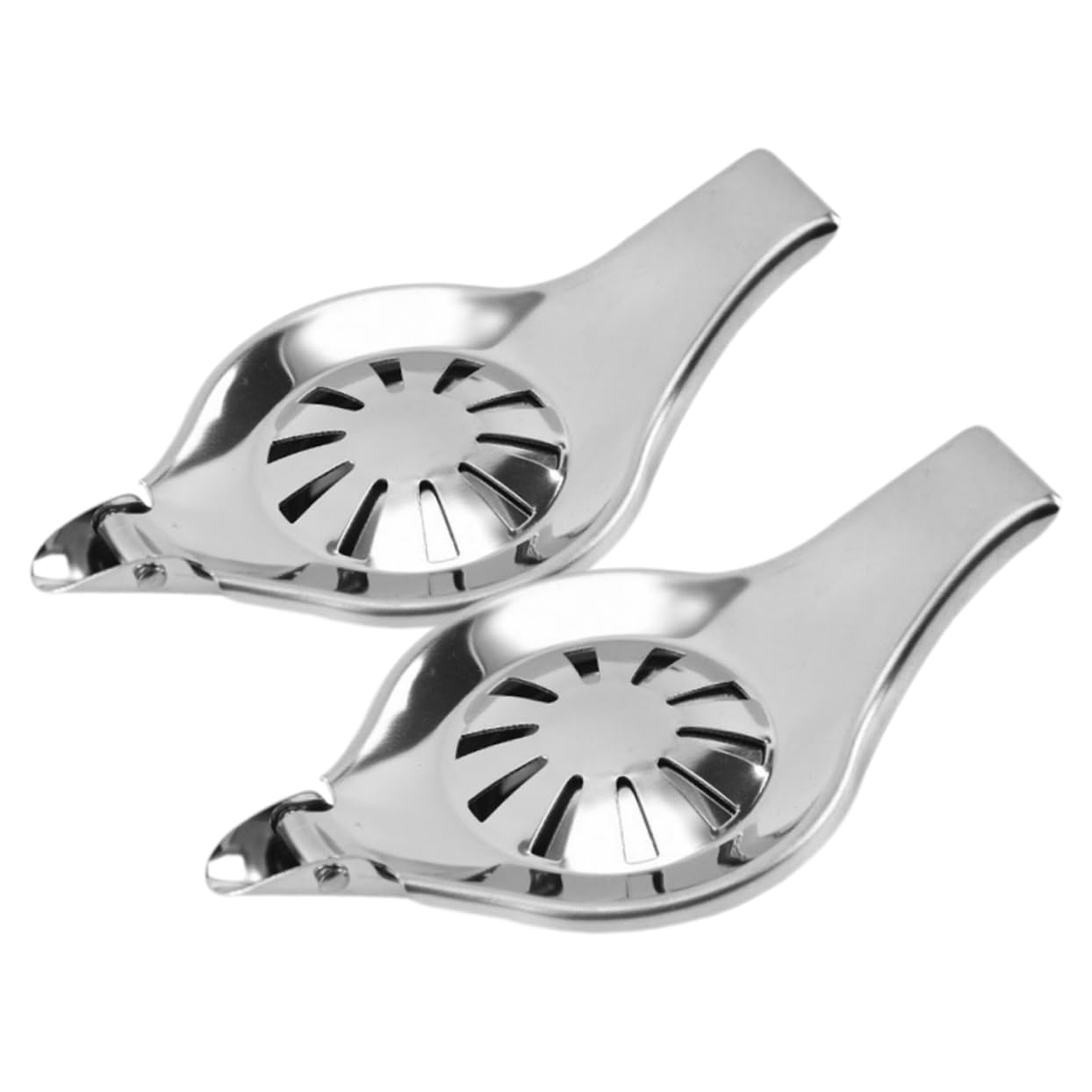 GRIRIW 2Pcs Stainless Steel Manual Fruit Squeezer Ergonomic Handheld Lemon Juicer Efficient Citrus Press for Watermelon and More Portable Kitchen Gadget