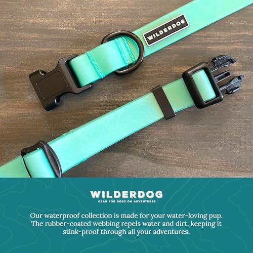 Image of Wilderdog Waterproof Dog Collar - Repels Water & Dirt - Large 17 inch-24 inch - Seafoam