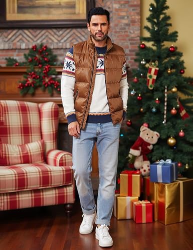 Image of Men'S Winter Lightweight Puffer Vest Sleeveless Jacket Casual Puffy Vests