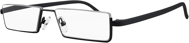 WANWAN Half Frame Blue Light Blocking Reading Glasses Women Men Lightweight TR90 Rim Readers with Case