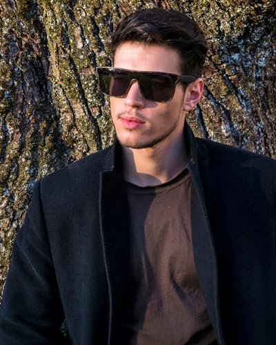 Image of GLINDAR Oversized Square Polarized Sunglasses for Men Women, One Piece Shield Shades UV400 Protection