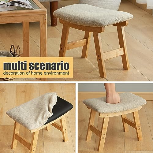 Foot-StoolOttoman-Foot-RestBamboo-Foot-Stool-Under-DeskSmall-Stool-for-Living-Room-Bedroom-and-Kitchen-Natural-Legs-Beige-Stool-Surface