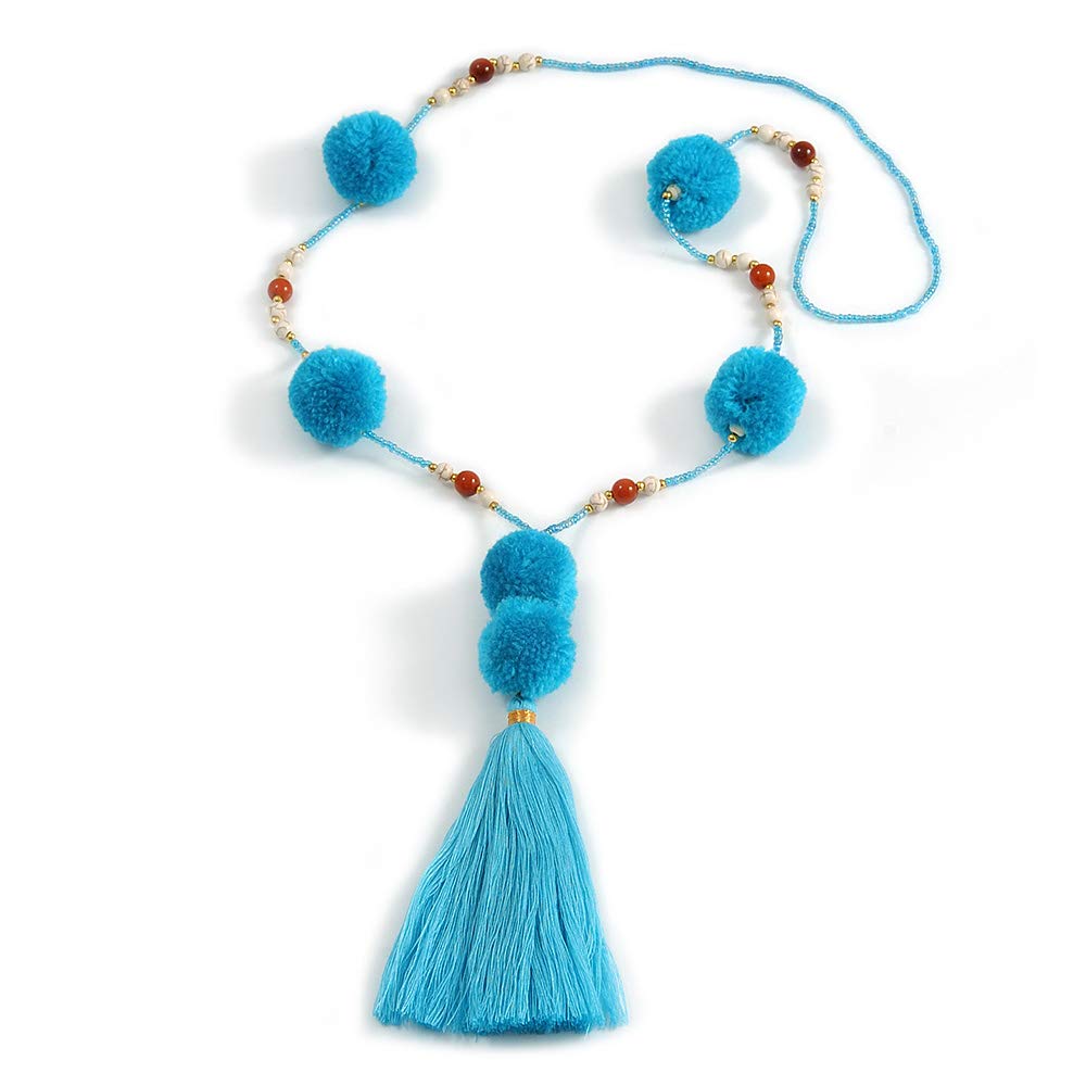 Collier attrape rêves doré à perles turquoise et boutons pressions