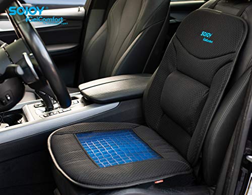 SOJOY iGelComfort Coccyx Orthopedic Lumbar Support Breathable Gel Luxury Support Non-Slip Seat Cushion (Black) (39x20x4) - Thumbnail 3