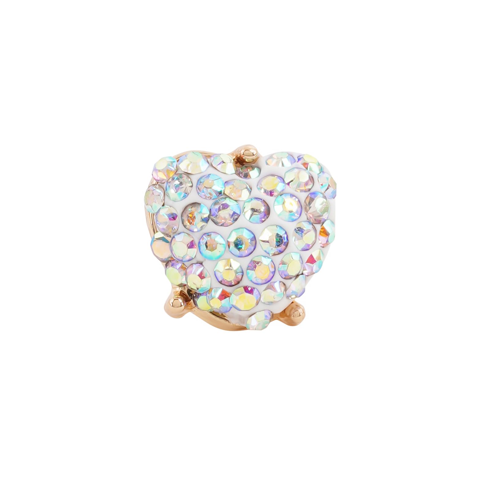 Womens Crystal Heart Gold Pin Watch Charm